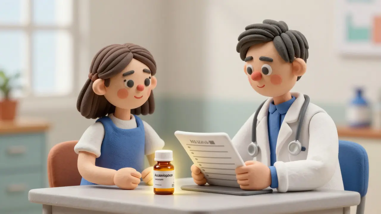Clay style illustration of a doctor and patient discussing safer medication alternatives.